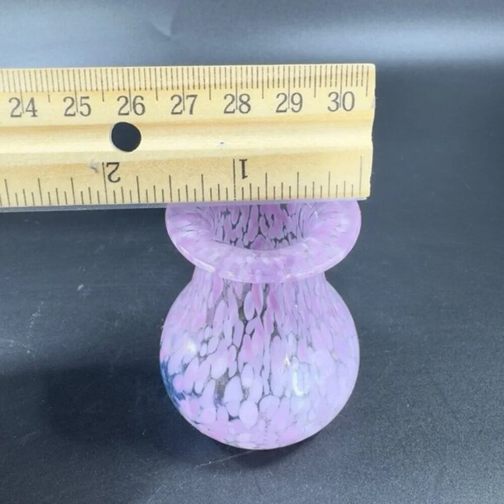 Kosta Boda Sweden‎ Hand Blown Small Mini Vase Vessel Multicolor Speckled Signed